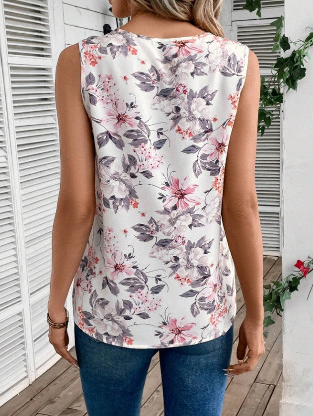 Calla Floral V-Neck Vest
