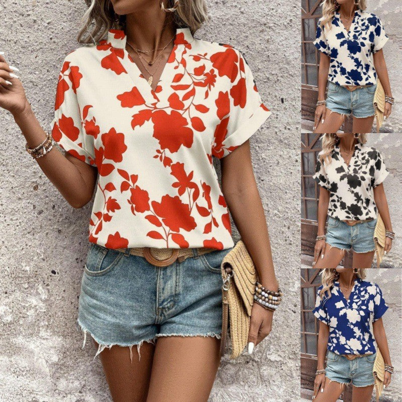 Elara Floral Batwing Blouse