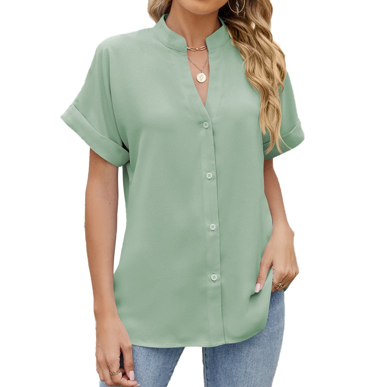 Isla Silk-Blend Button Shirt