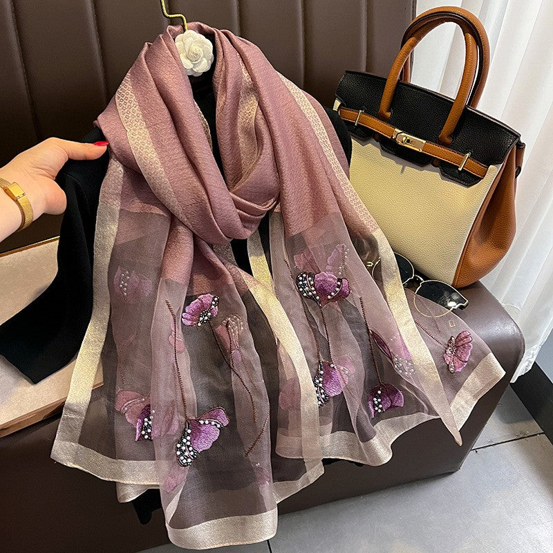 Meiling Pearl Silk Scarf