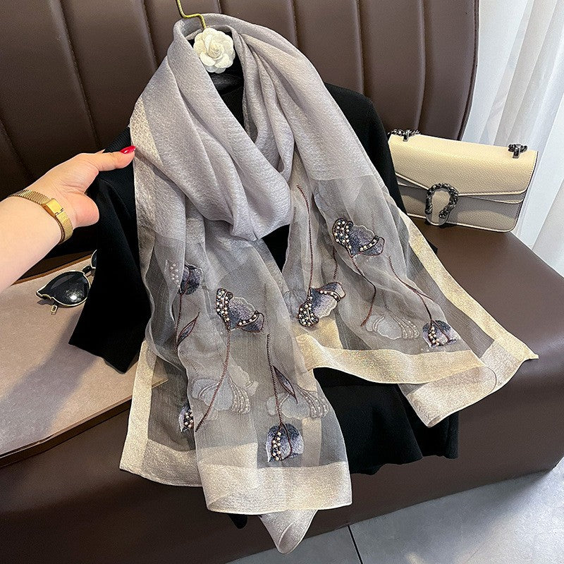 Meiling Pearl Silk Scarf