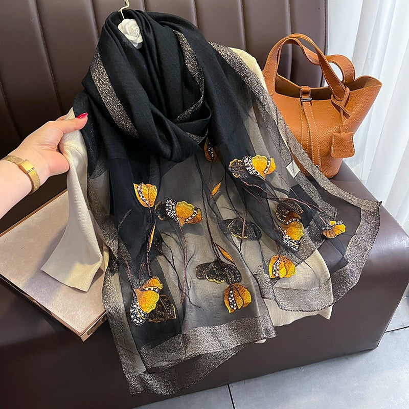 Meiling Pearl Silk Scarf