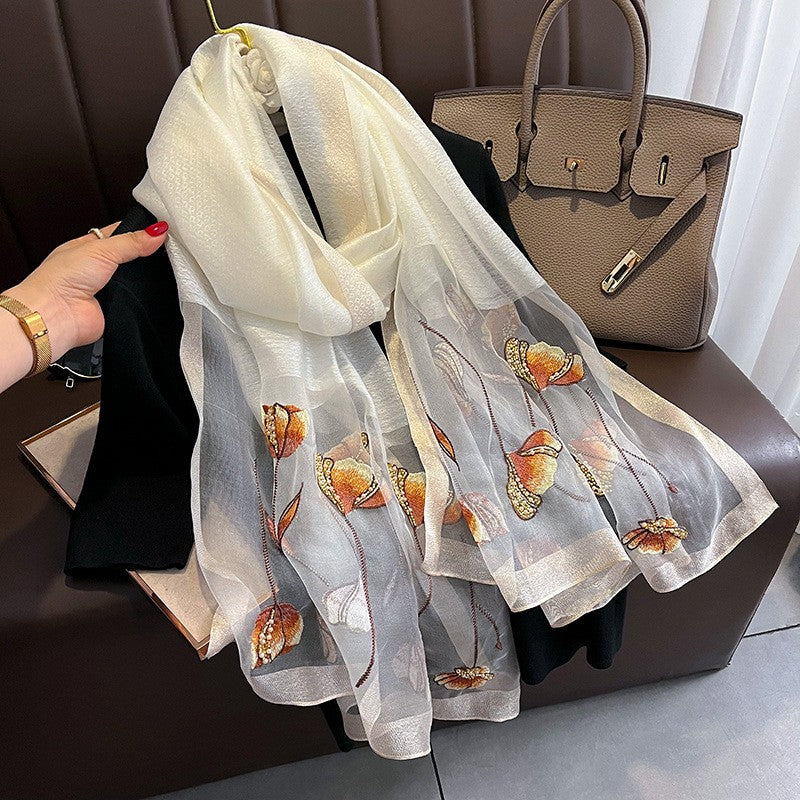 Meiling Pearl Silk Scarf