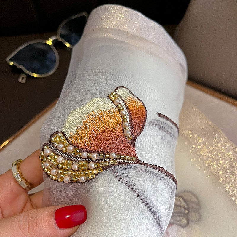 Meiling Pearl Silk Scarf