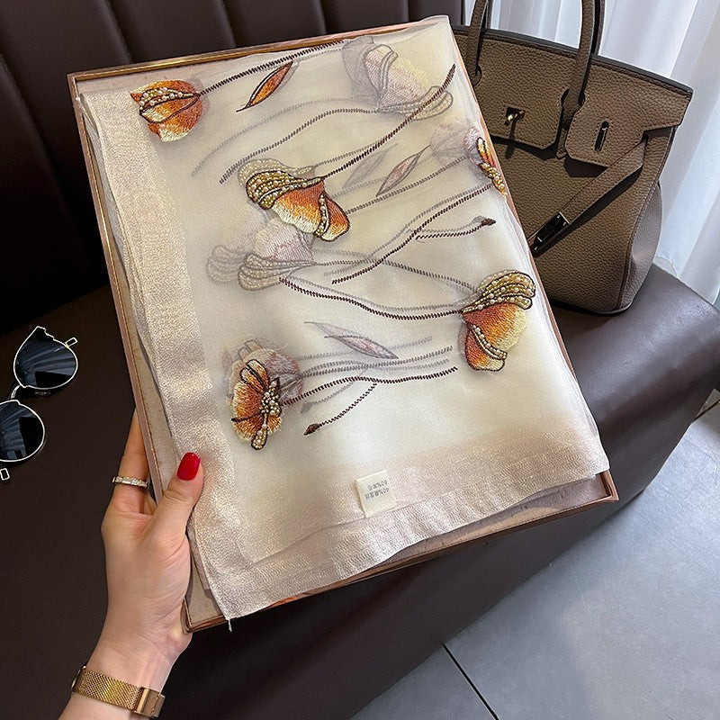 Meiling Pearl Silk Scarf