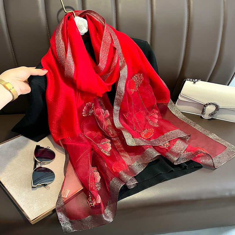 Meiling Pearl Silk Scarf