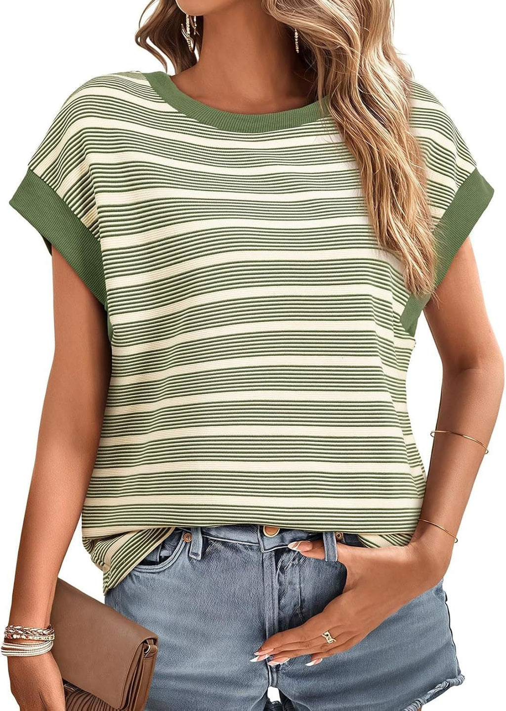 Mira Striped Colorblock Tee