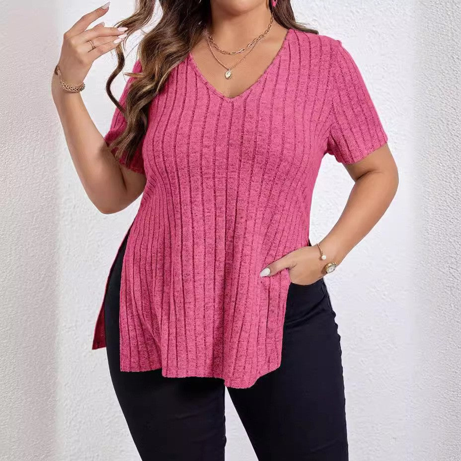 Noelle V-Neck Striped Blouse