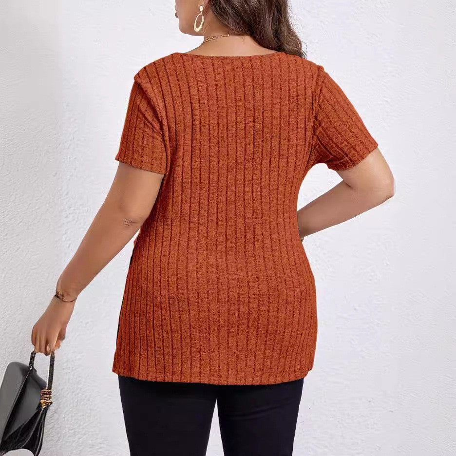 Noelle V-Neck Striped Blouse