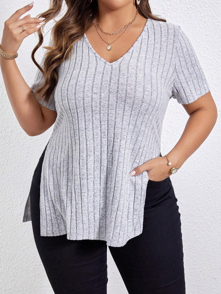 Noelle V-Neck Striped Blouse