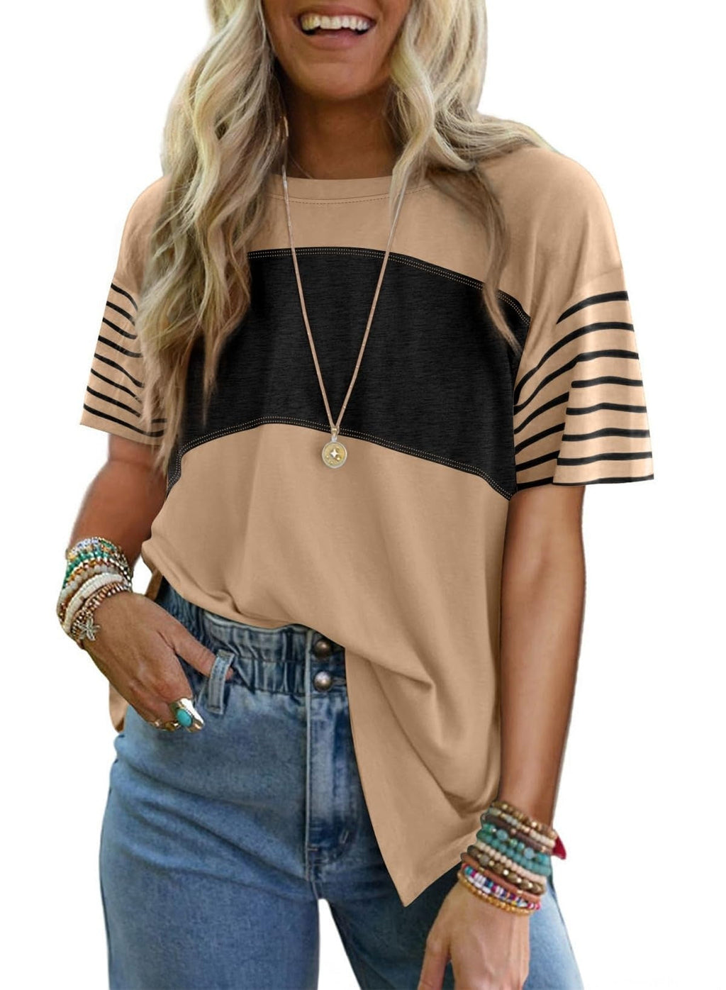 Nola Contrast Stripe Tee
