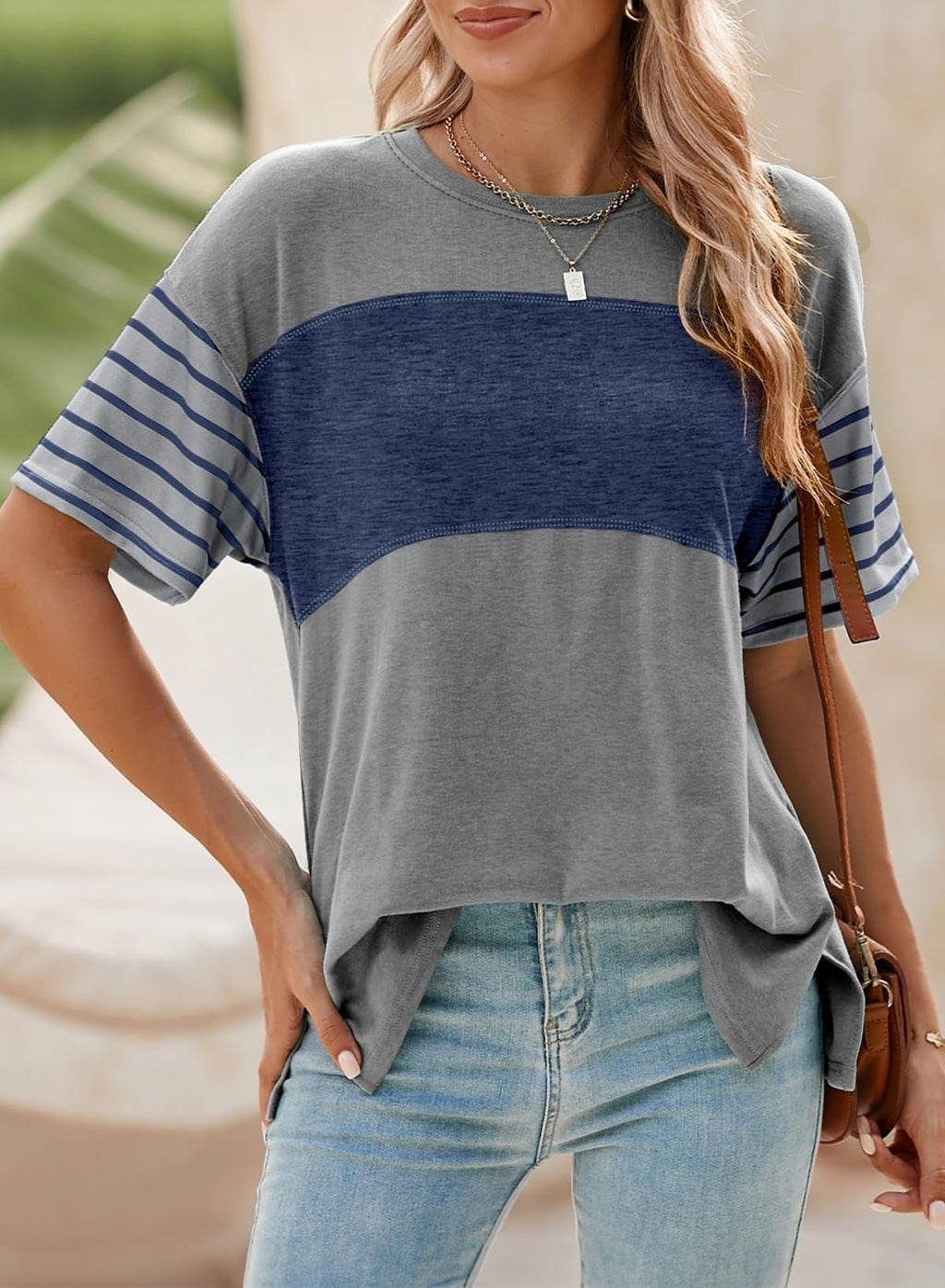 Nola Contrast Stripe Tee