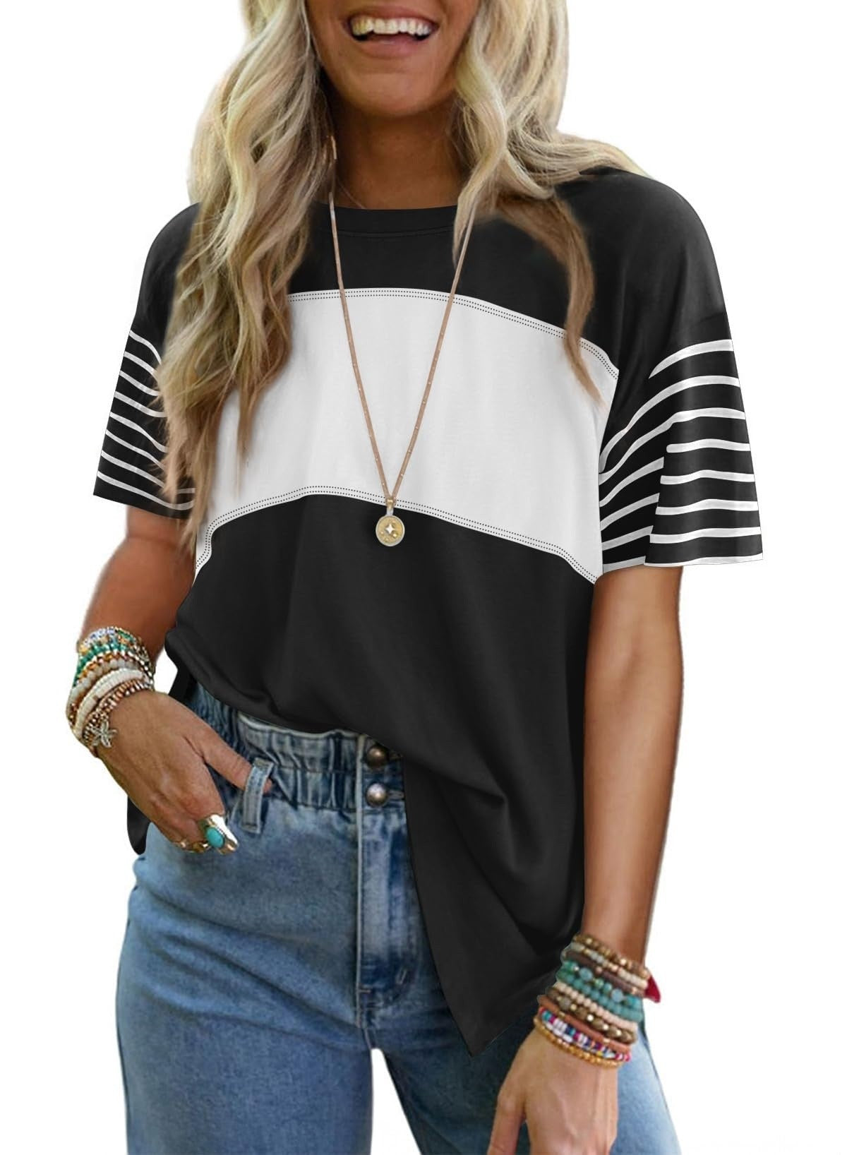 Nola Contrast Stripe Tee