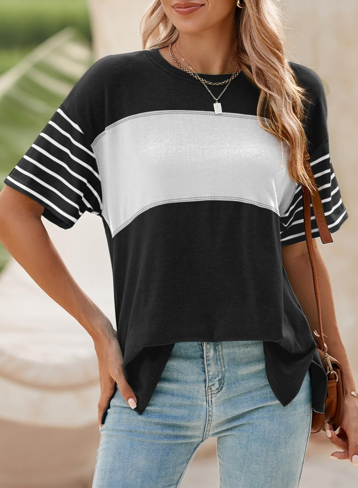 Nola Contrast Stripe Tee